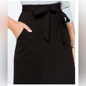 Gilli Belted Skirt with Pockets - Black A-Line Tie Waist Mini‎ Skater Casual